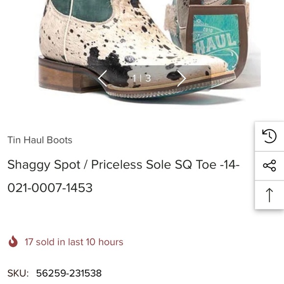 Tin Haul Shoes Tim Haul Womens Shaggy Cow Hide Square Toed Cowboy